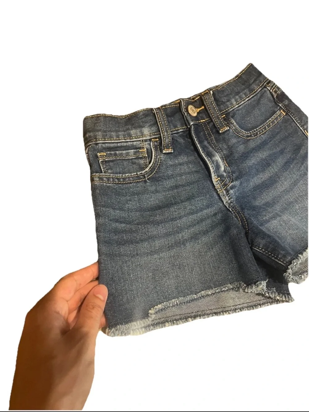 Old Navy High Rise Adjustable Waist Frayed Hem Shorts Girls 6